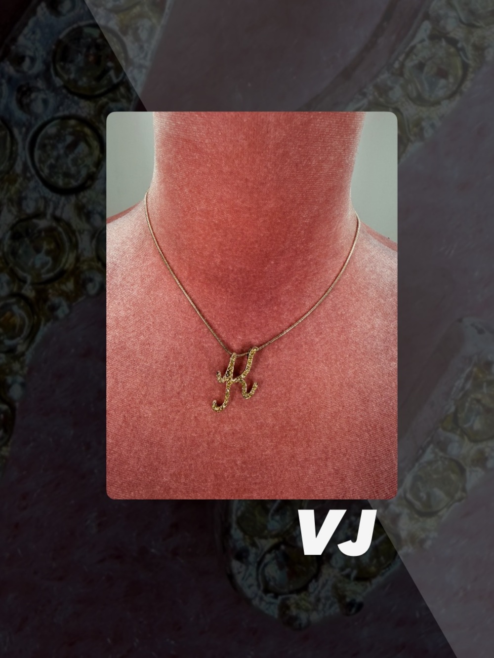 EUC VJ Cursive K Necklace